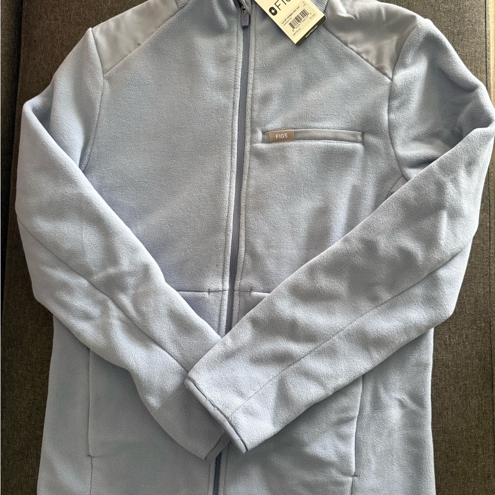 Figs Light Blue Fleece Jacket